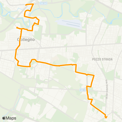 GTT Torino Scolastico, via Portalupi (Collegno) - via Crea (Grugliasco) - Piazza Omero map