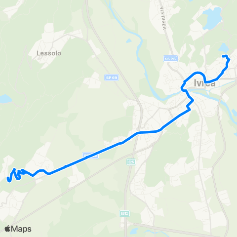 GTT Torino Ivrea Linee 6 (V. Saudino - Bioparco) - 6sb (V. Saudino - Loranze') map