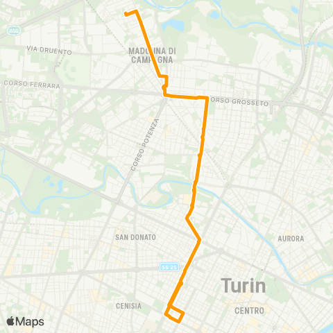 GTT Torino Via Paris - Corso Inghilterra map