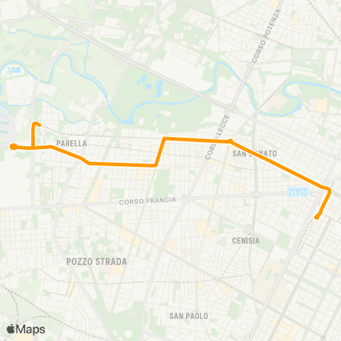 GTT Torino Via Servais - Corso Bolzano map