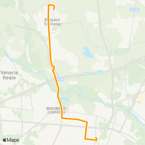 GTT Torino Via Italia (Borgaro) - via Fossata map