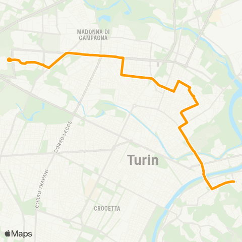 GTT Torino Piazzale Vallette - Largo Tabacchi map