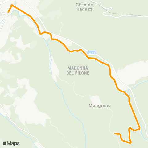 GTT Torino Feriale, Largo Casale - Strada Alta Di Mongreno map