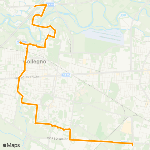 GTT Torino Scolastico, via Portalupi (Collegno) - via Crea (Grugliasco) map