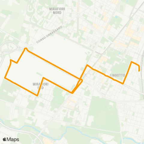 GTT Torino Speciale Stabilimenti, Stazione Lingotto - via Anselmetti - via Biscaretti - via Faccioli map