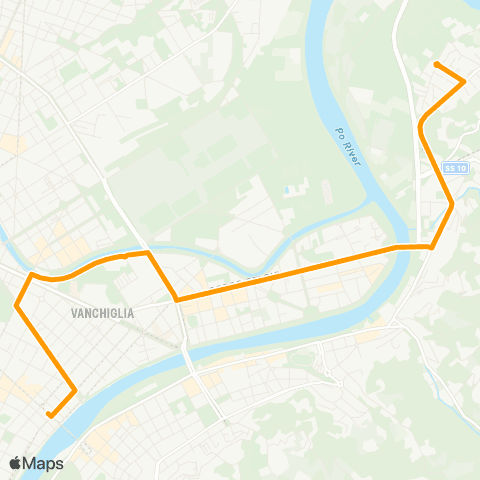 GTT Torino Notturna, Piazza Vittorio Veneto - via Cafasso map