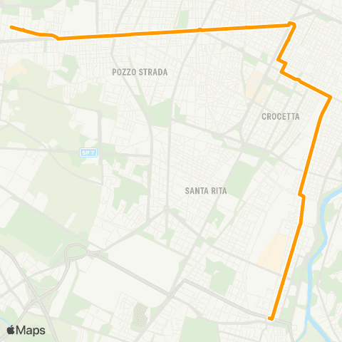 GTT Torino Bus Sostitutivo Metropolitana, Stazione Fermi (Collegno) - Stazione Bengasi map