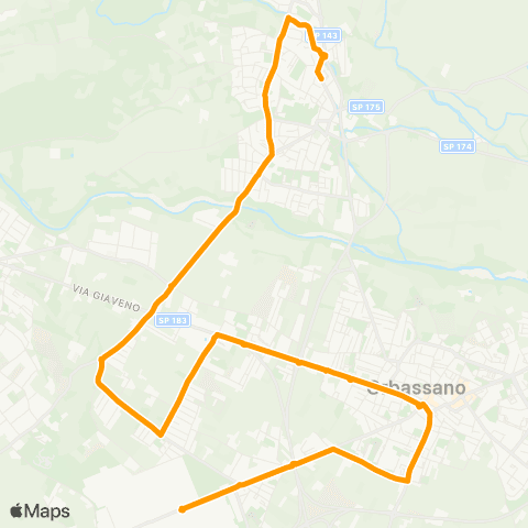 GTT Torino Feriale, via Vicuna (Rivalta) - via Griva (Rivalta) map