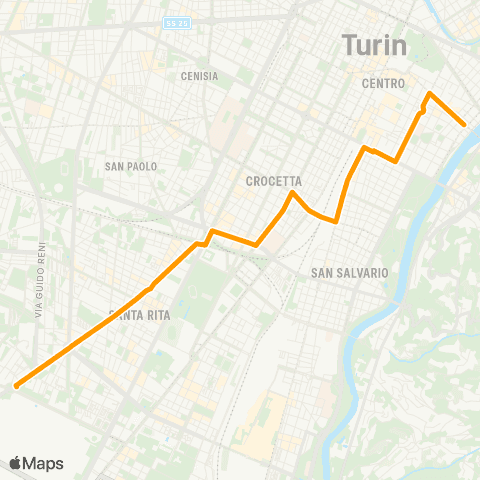 GTT Torino Notturna, Piazza Vittorio Veneto - Piazza Cattaneo map