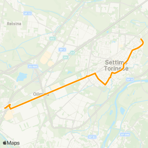 GTT Torino Corso Vercelli (Park Stura) - via Lombardia (Settimo T.SE) map