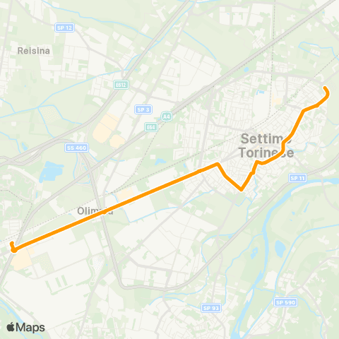 GTT Torino Feriale, Corso Vercelli (Park Stura) - via Lombardia (Settimo T.SE) map