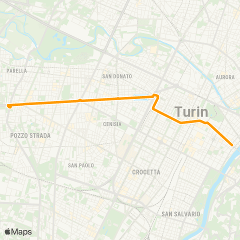 GTT Torino Notturna, Piazza Vittorio Veneto - Piazza Massaua map