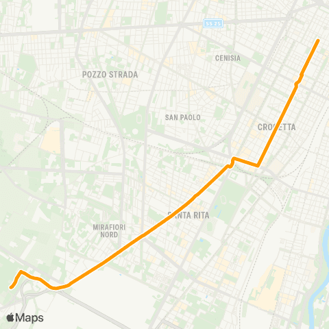GTT Torino Lunedì-Venerdì, via Bertani (Cimitero Parco) - Piazza Arbarello map
