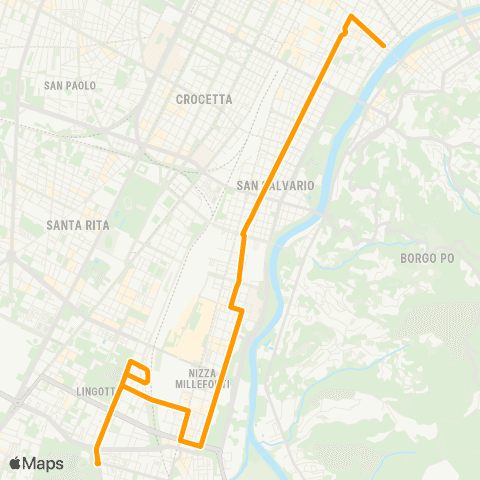 GTT Torino Notturna, Piazza Vittorio Veneto - via Artom map