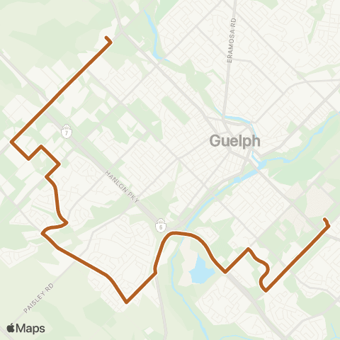 Guelph Transit Watson Woodlawn map