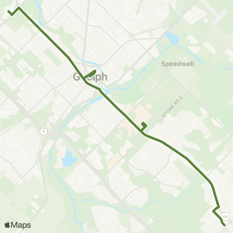 Guelph Transit Mainline map