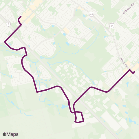 Guelph Transit Hanlon Creek map