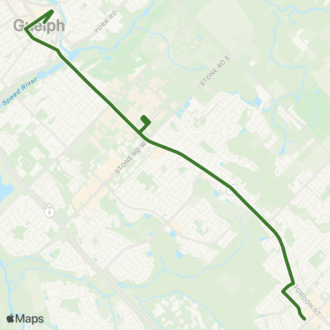 Guelph Transit 99 Lite map
