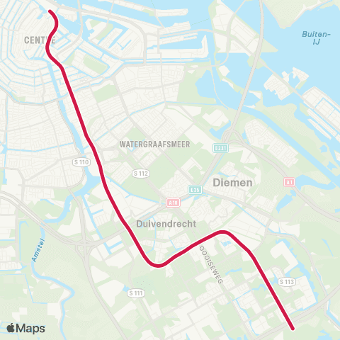 GVB Metrolijn 53 map