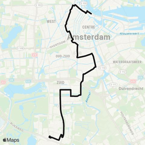 GVB Buslijn 284 map