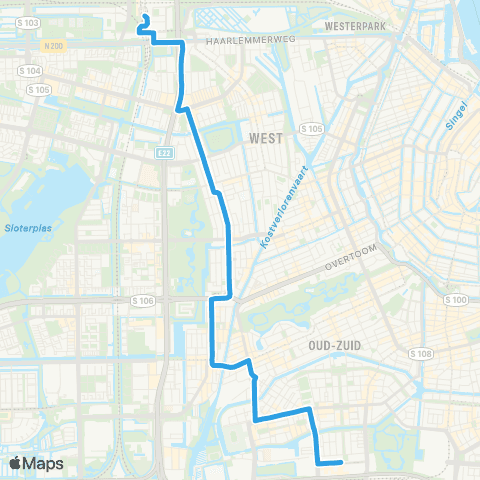 GVB Buslijn 15 map