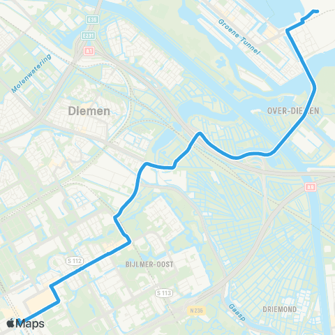 GVB Buslijn 360 map