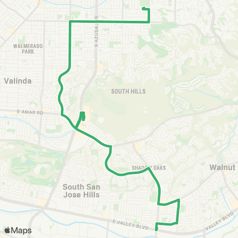 Go West Shuttle Green North map