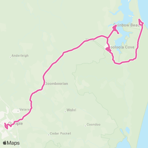 Translink Gympie Gympie - Tin Can Bay and Rainbow Beach map