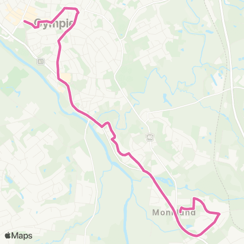 Translink Gympie Monkland - Town Ctr via Gympie Central map