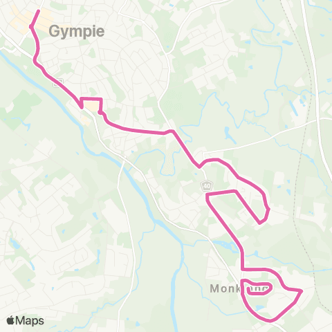Translink Gympie Monkland - Town Ctr via Gympie Central map