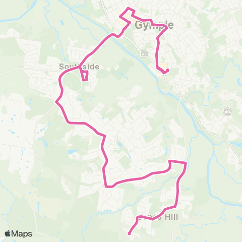 Translink Gympie Jones Hill - Gympie Central via City Ctr map