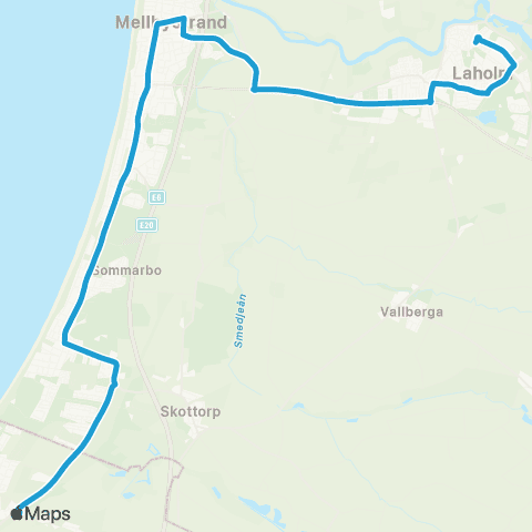 Hallandstrafiken Laholm Bussterminal—Båstad Station map