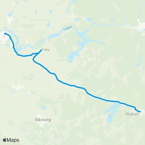 Hallandstrafiken Laholm Bussterminal—Hishult map