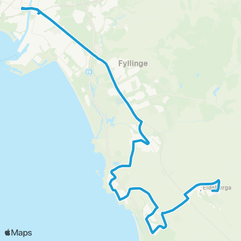 Hallandstrafiken Eldsberga Hemgården—Halmstad Resecentrum map