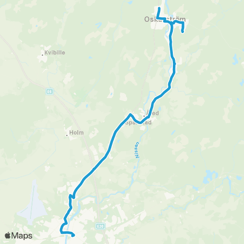 Hallandstrafiken Halmstad Resecentrum—Oskarström Maredlid map