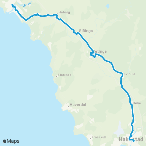 Hallandstrafiken Falkenberg Bussterminal—Halmstad Resecentrum map