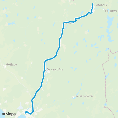 Hallandstrafiken Halmstad Resecentrum—Hyltebruk Hallonvägen map