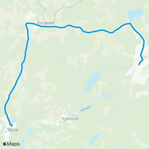 Hallandstrafiken Torup Station—Hyltebruk Bussterminal map