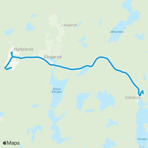 Hallandstrafiken Hyltebruk Bussterminal—Unnaryds Vårdcentral map