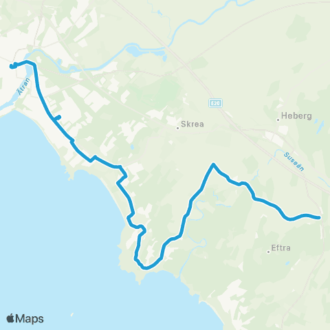 Hallandstrafiken Falkenberg Tullbroskolan—Eftra Korsväg map