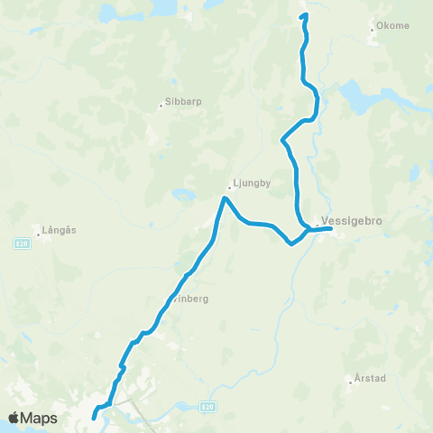 Hallandstrafiken Köinge Vänhemsvägen—Falkenberg Bussterminal map