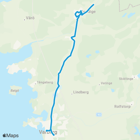 Hallandstrafiken Varberg Bussterminal—Veddige Vårdcentral map