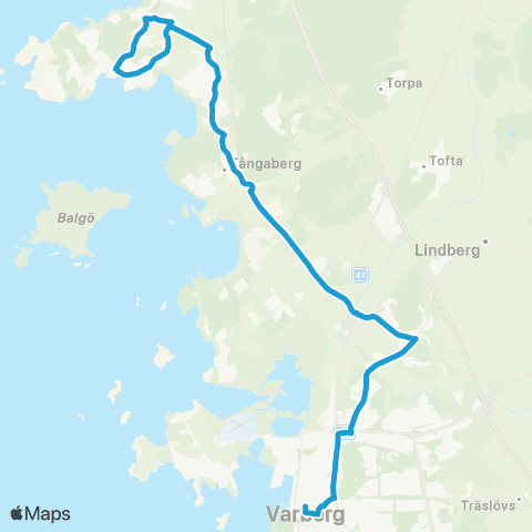 Hallandstrafiken Varberg Bussterminal—Lindåsvägen map