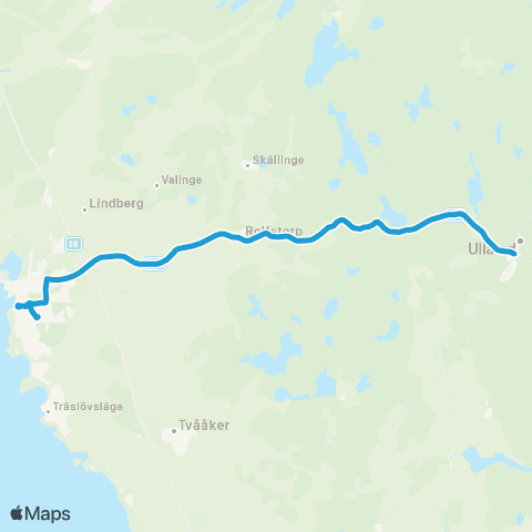 Hallandstrafiken Varberg Bussterminal—Ullared Bussterminal map