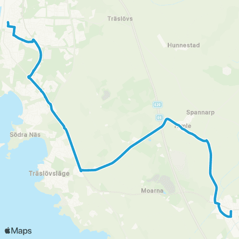 Hallandstrafiken Varberg Bussterminal—Tvååker Centrum map