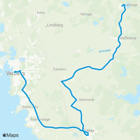Hallandstrafiken Varberg Bussterminal—Skällinge Affär map