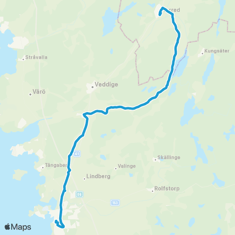 Hallandstrafiken Varberg Bussterminal—Horred Station map