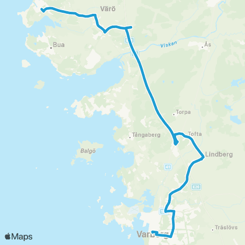 Hallandstrafiken Varberg Bussterminal—Ringhals, Vakten map
