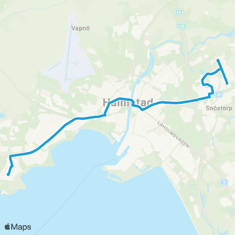 Hallandstrafiken Halmstad Vallås Nedre—Halmstad Stenhuggeriet map