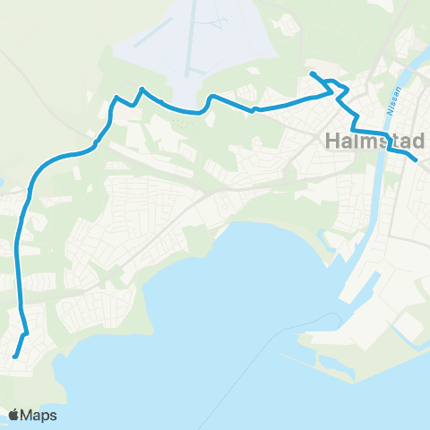 Hallandstrafiken Halmstad Stenhuggeriet—Halmstad Resecentrum map